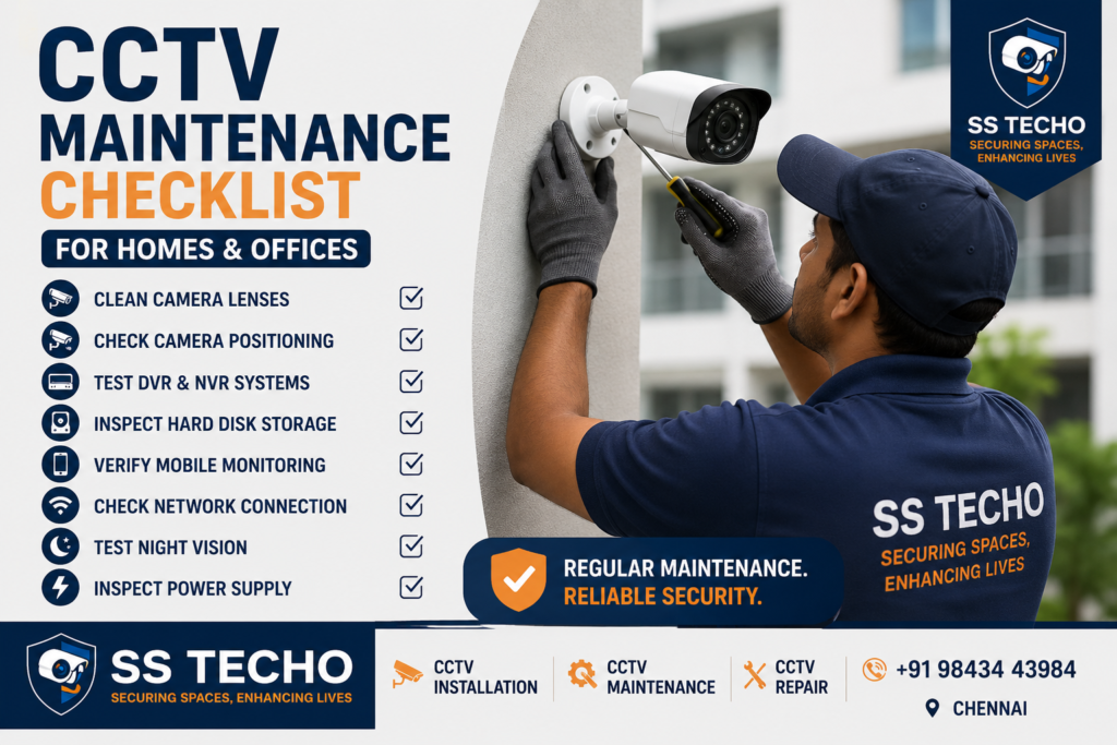 CCTV Maintenance Checklist for Homes and Offices by SS TECHO