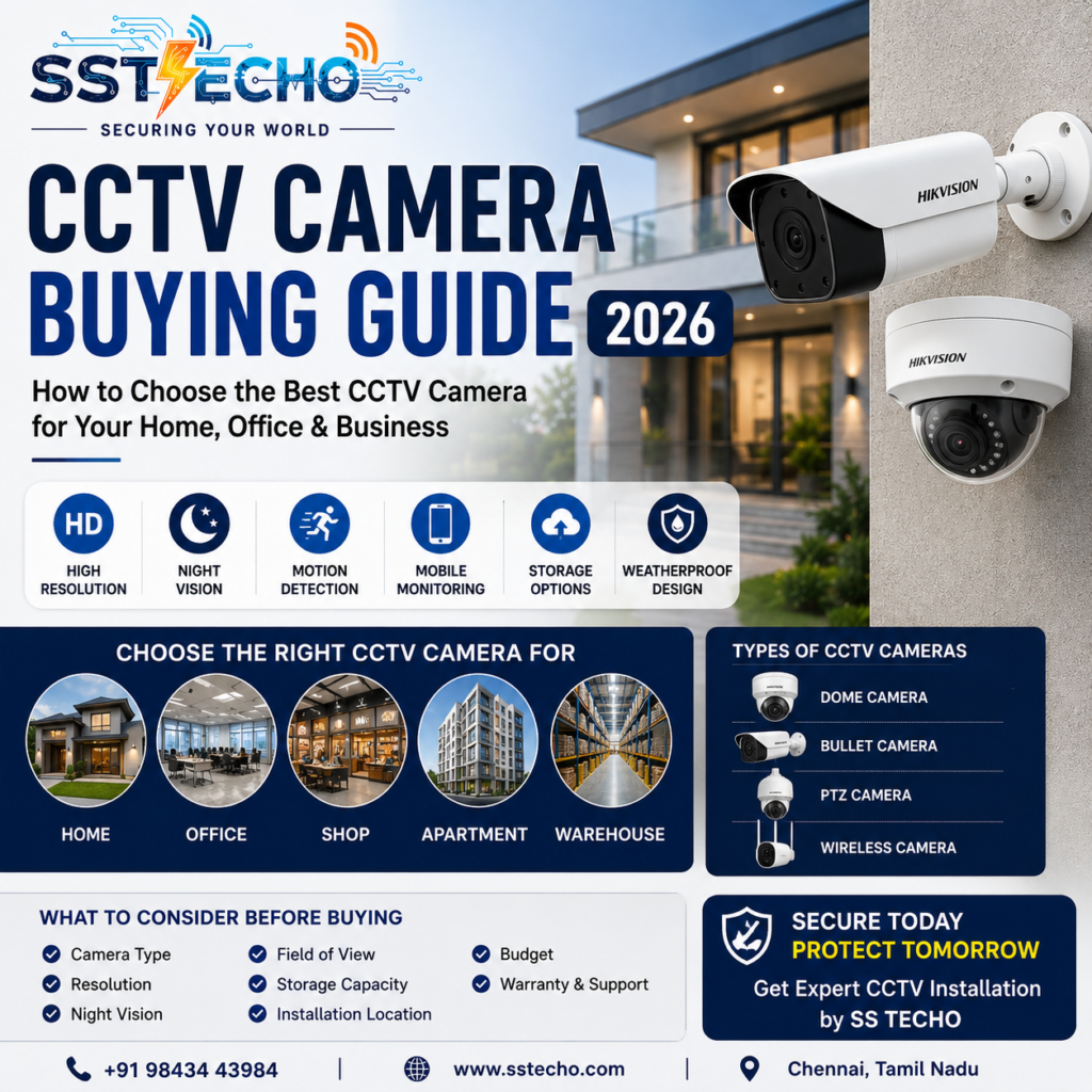 CCTV Camera Buying Guide 2026 – How to Choose the Best CCTV Camera by SS TECHO